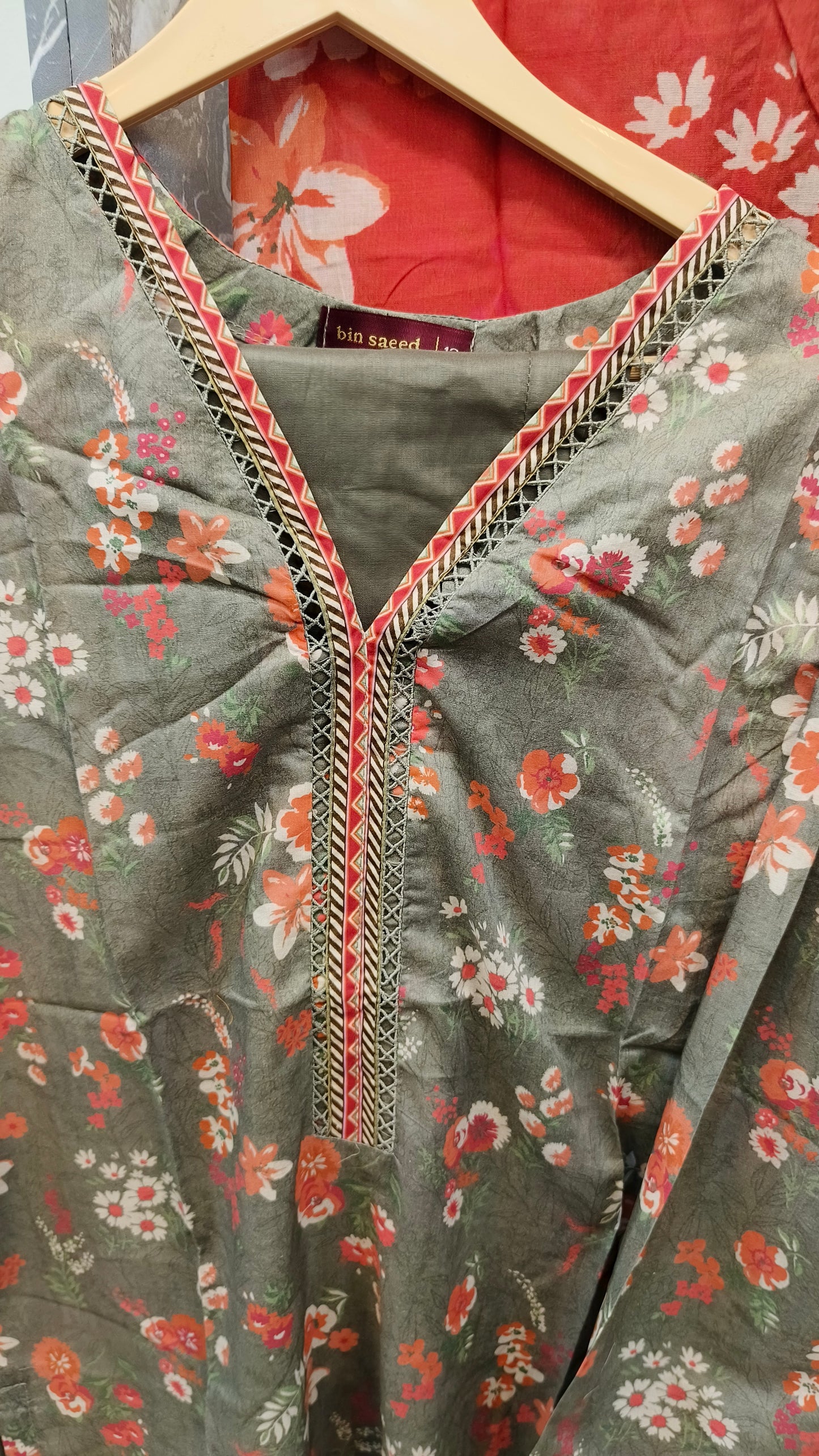 Bin Saeed 3pc Printed Lawn Stiched Suit D13
