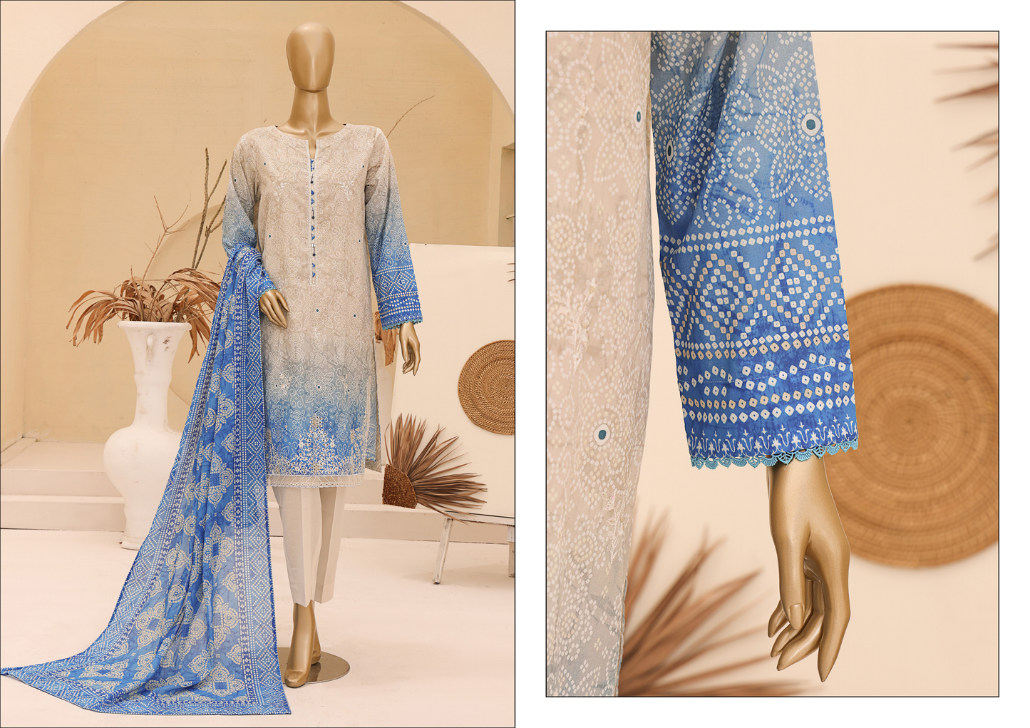 Chunri Embroided Lawn By Hz Textile D09