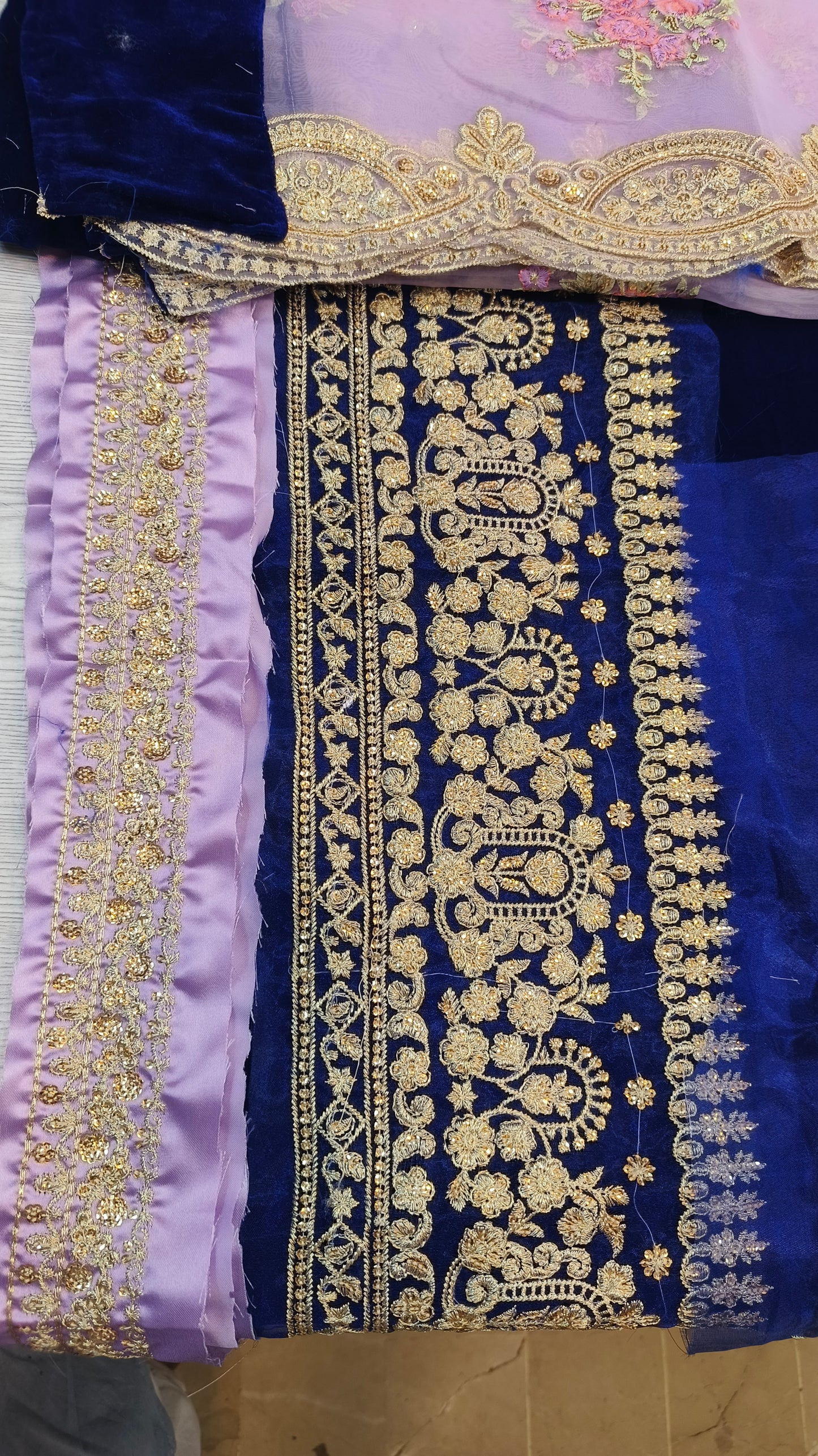 Zainab Chotani Royal Blue Velvet D.I