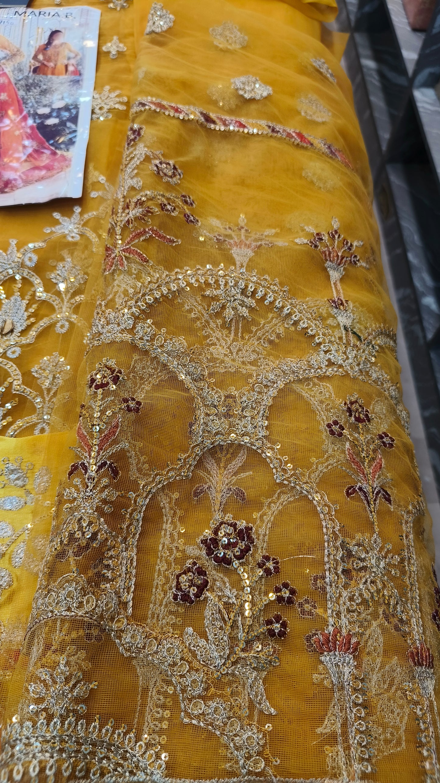 Mariab Organza Mustard