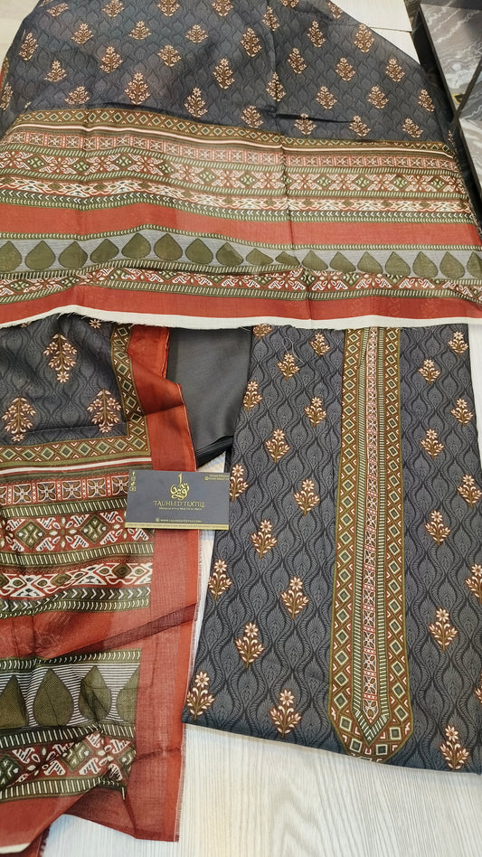 Bin Saeed 3pc Digital Printed Lawn 2025 D29
