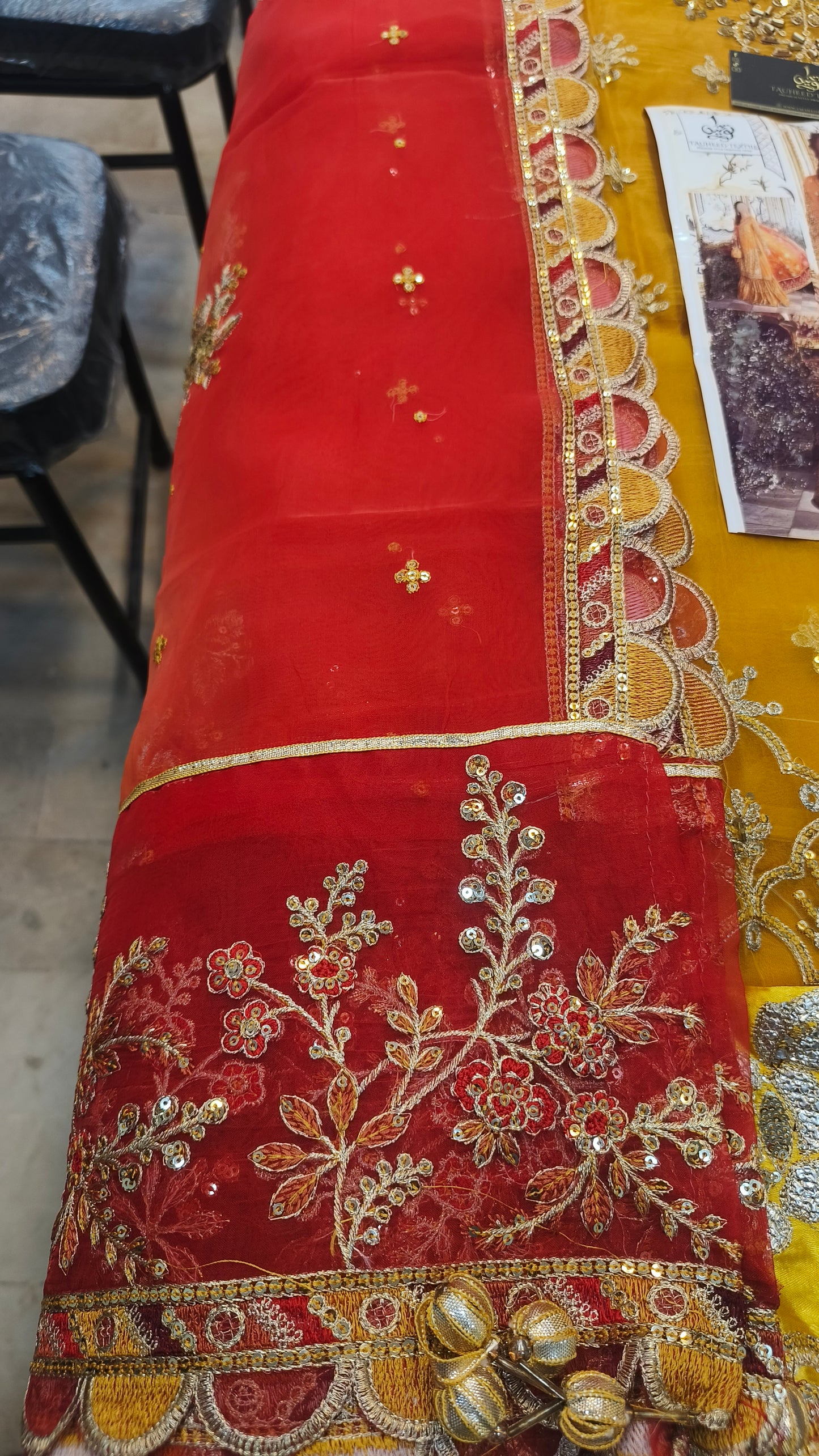 Mariab Organza Mustard