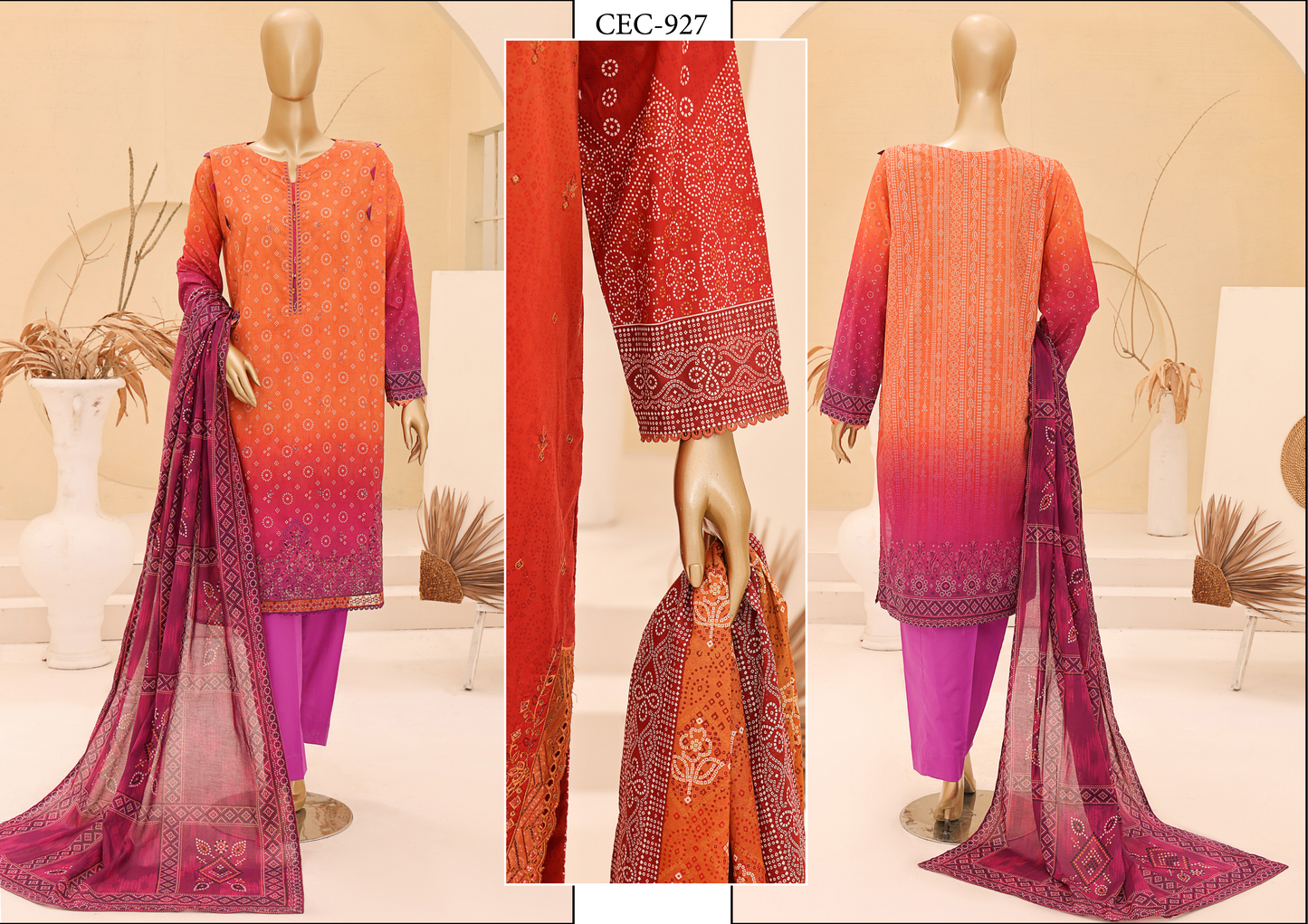 Chunri Embroided Lawn By Hz Textile D02