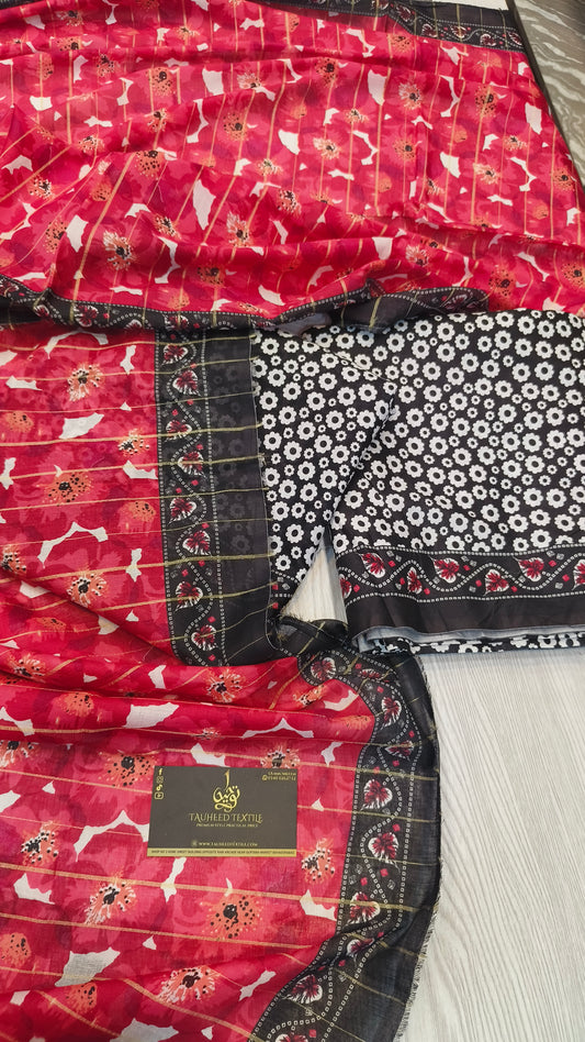 Bin Saeed 3pc Digital Printed Lawn 2025 D34