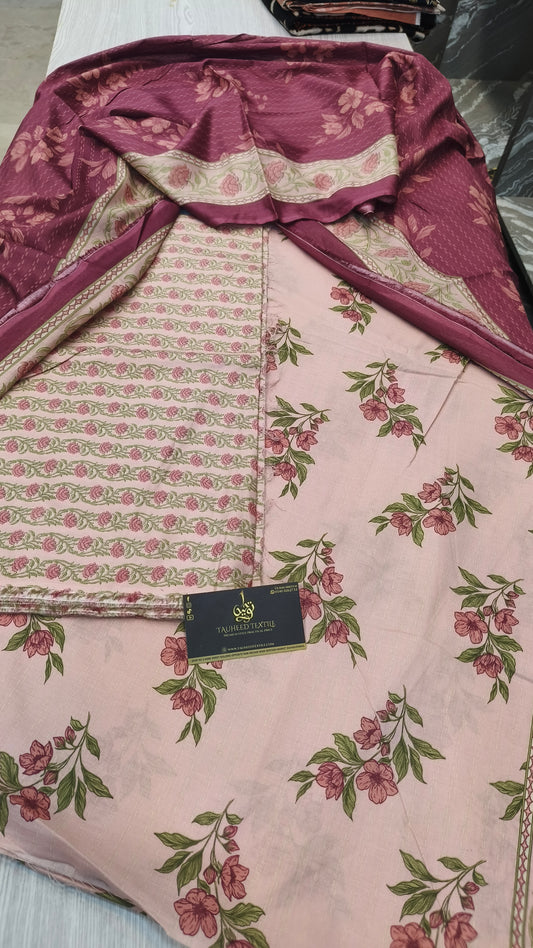 Bin Saeed 3pc Digital Printed Lawn 2025 D18