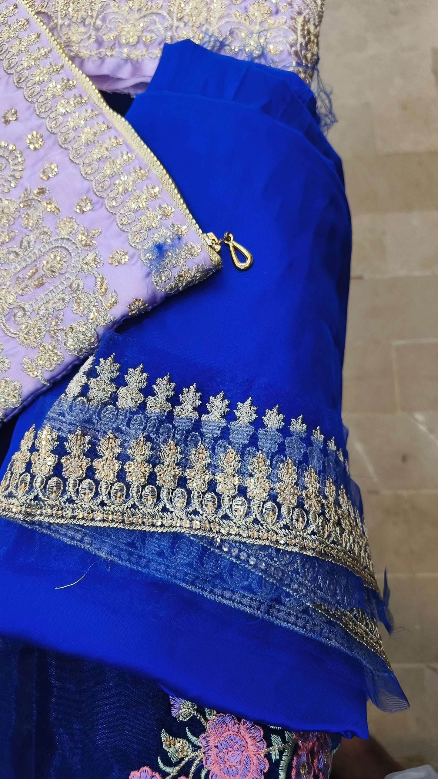 Zainab Chotani Royal Blue Velvet D.I