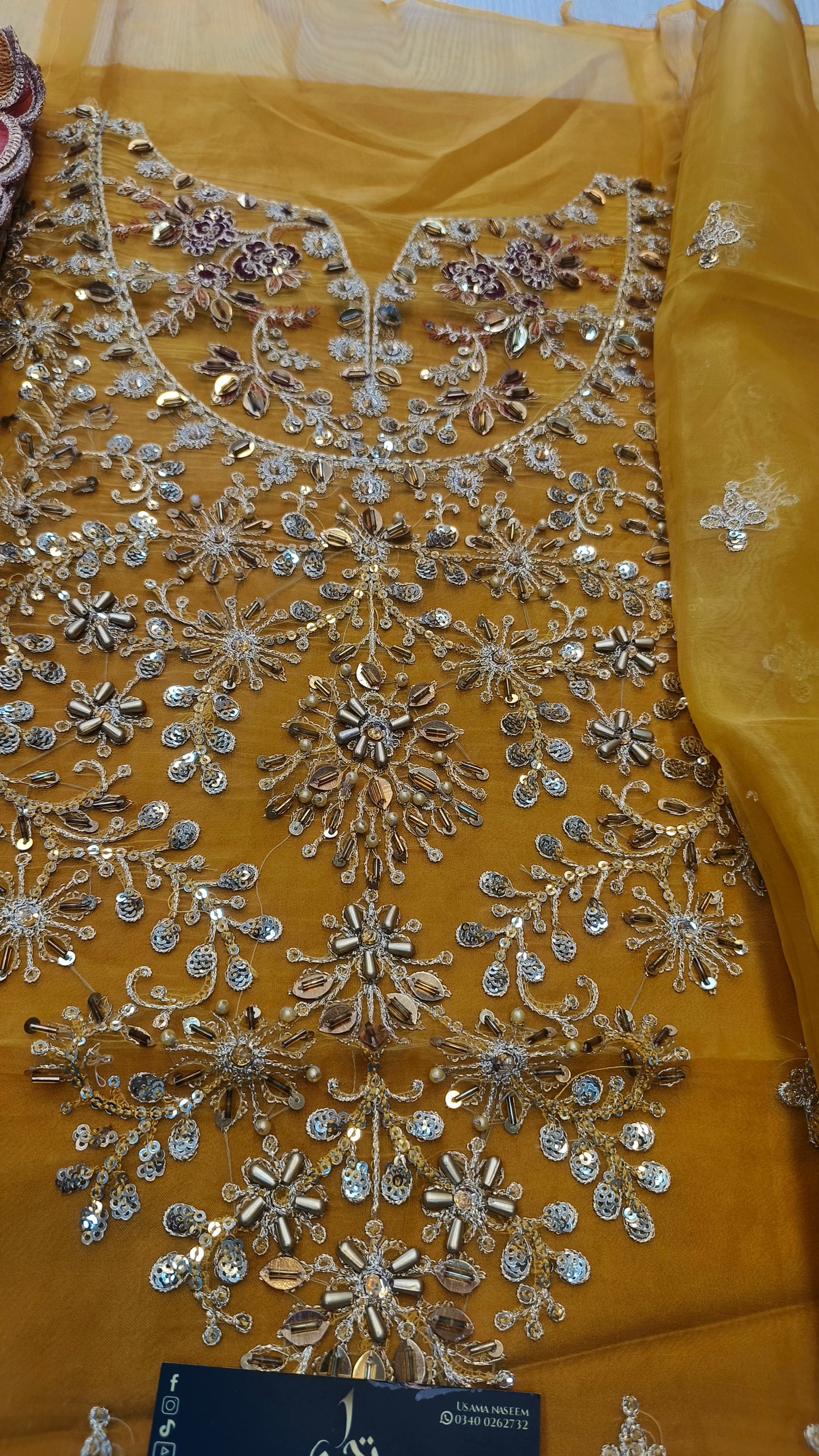 Mariab Organza Mustard