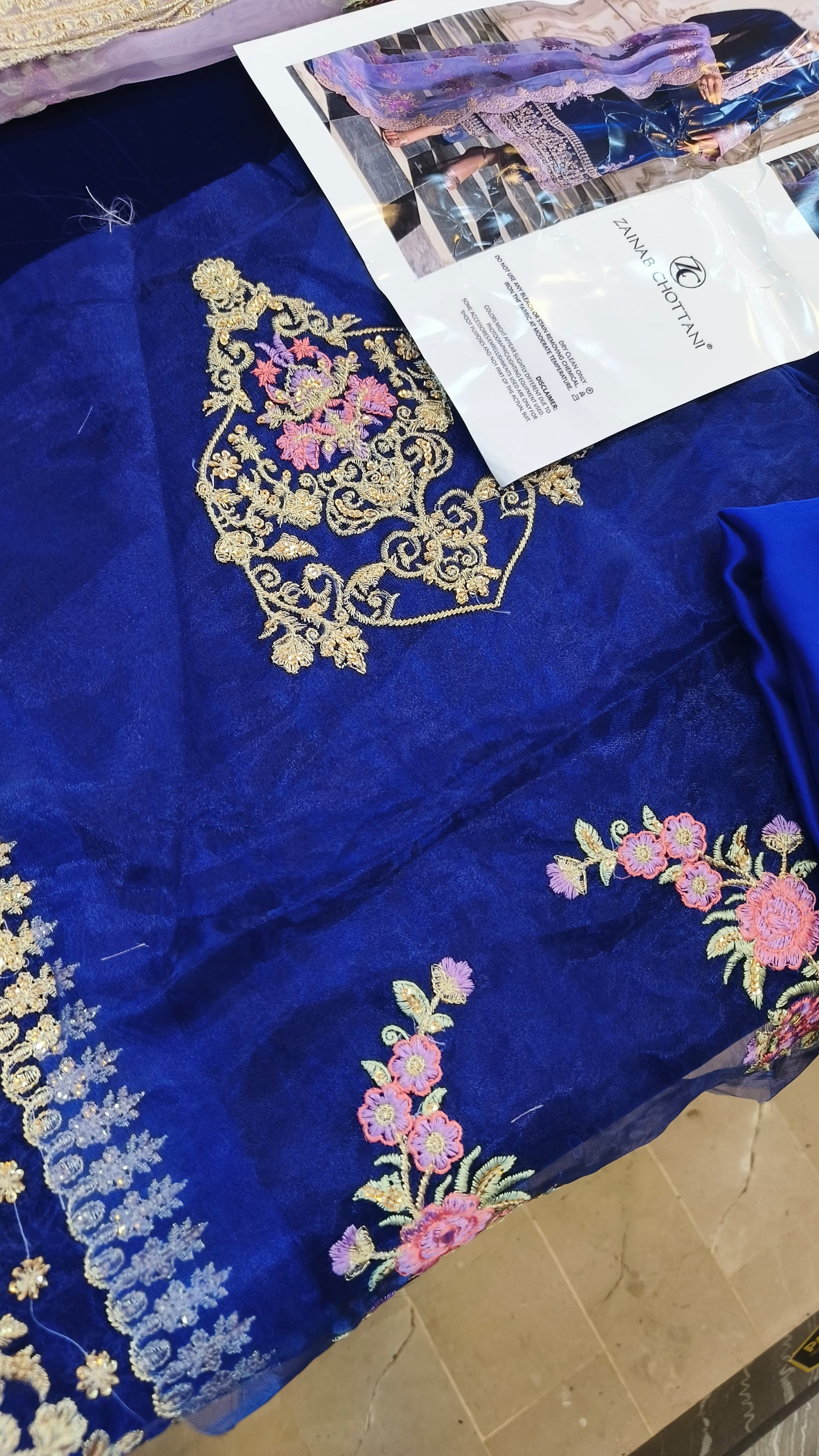 Zainab Chotani Royal Blue Velvet D.I
