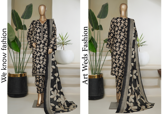 Bin Saeed 3pc Printed Lawn Stitched Suit D01