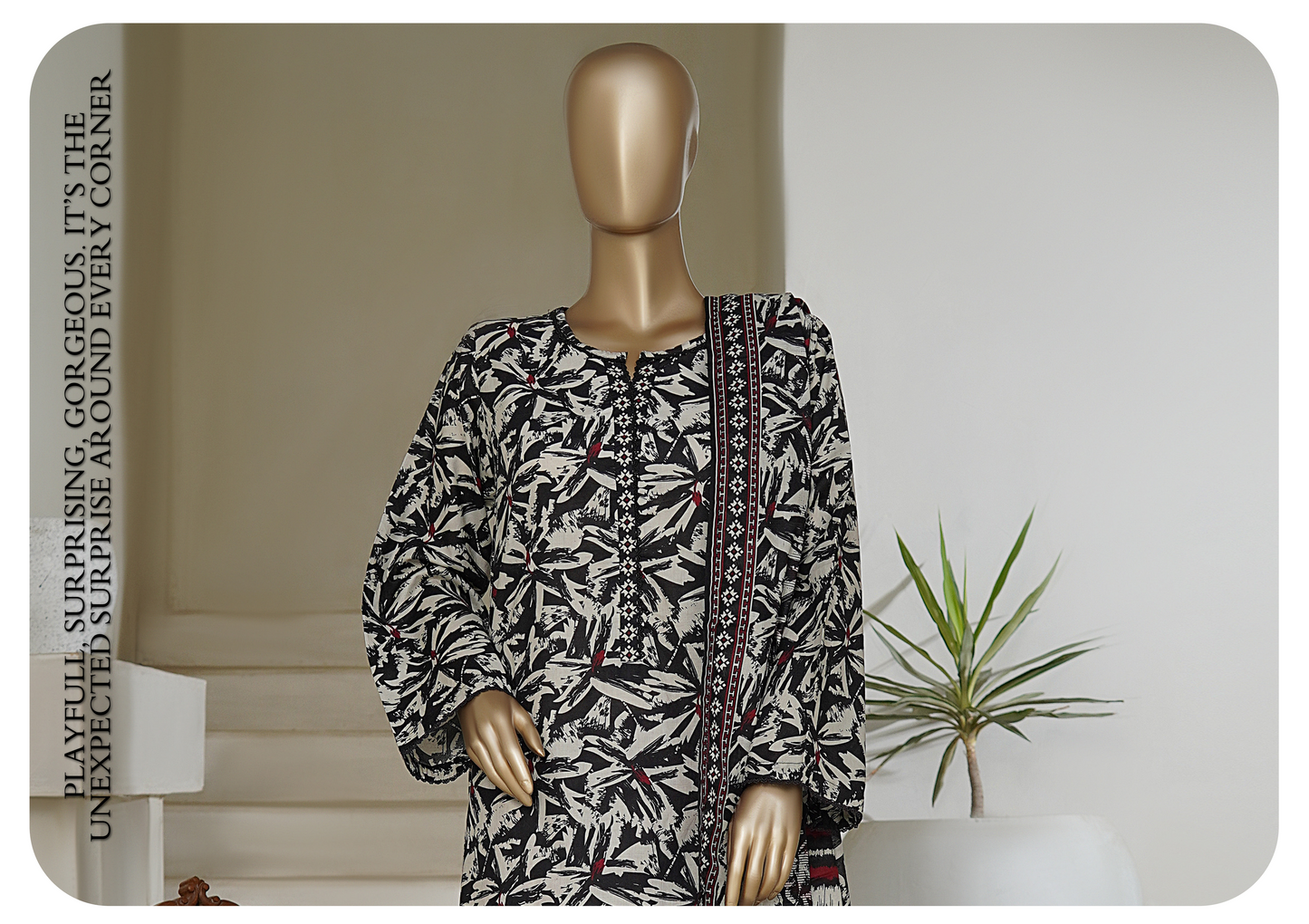 Bin Saeed 3pcs Printed Stiched Suit D05