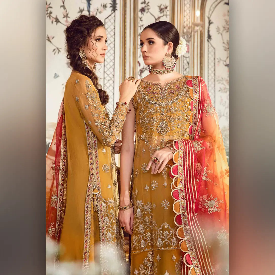 Mariab Organza Mustard